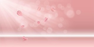 美容护肤粉色玫瑰花花瓣养护化妆品温馨唯美展板背景